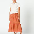 LONG SKIRT BUTI PRINT ORANGE