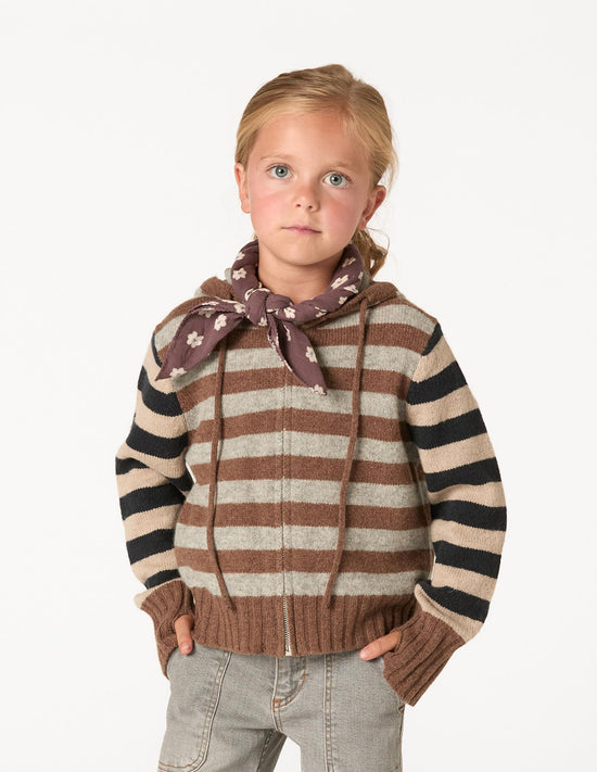 CHAQUETA PUNTO RAYA BROWN