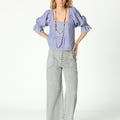 PANTALÓN DENIM TIRO ALTO GRIS CLARO