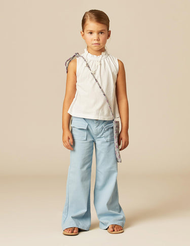 PANTALÓN BOLSILLOS TAPETA AZUL