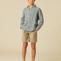 WALNUT GREY STRIPE SHORTS
