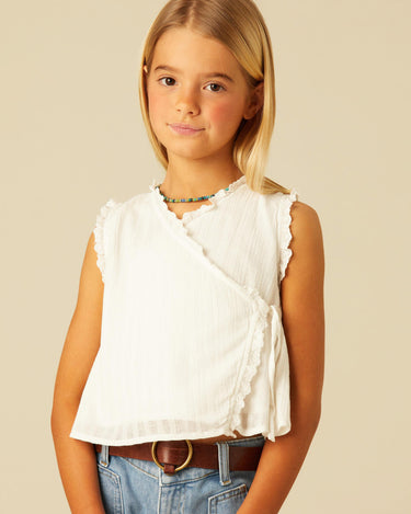 WHITE WRAP SHIRT
