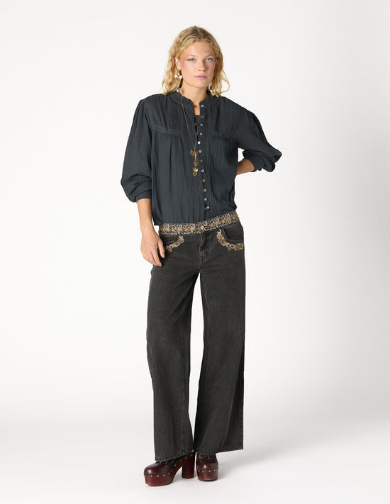 PANTALÓN BORDADO CINTURILLA BLACK