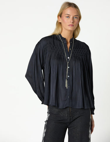 ANTHRACITE PIN TUCK SHIRT