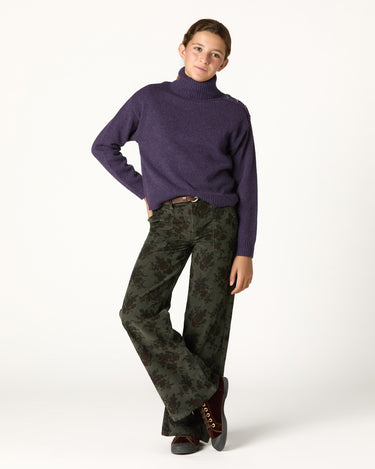 CURRY FLORAL CORDUROY PANTS