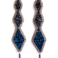 PENDIENTES BEADS AZUL ROMBO