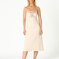 STUDDED STRAPLESS WHITE DRESS