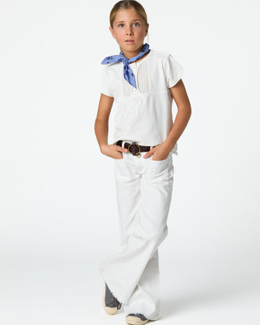 White denim pocket trousers