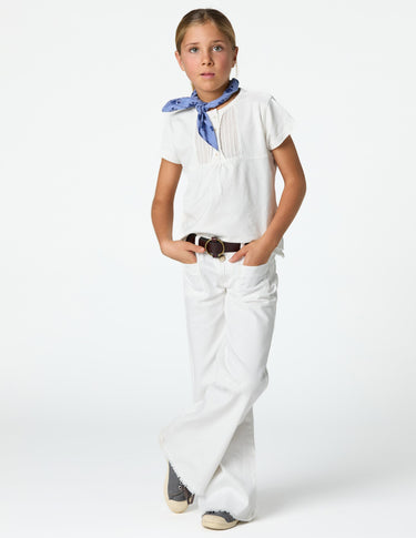 White denim pocket trousers