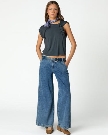 EMBROIDERED BLUE NN TROUSERS