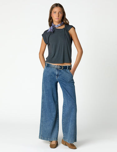 EMBROIDERED BLUE NN TROUSERS