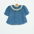 EMBROIDERED ANILINE BLUE SHIRT