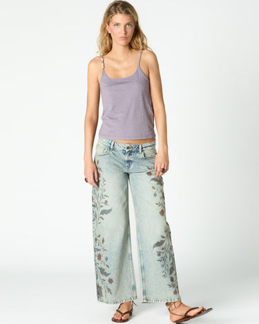 BLUE PRINT DENIM TROUSERS