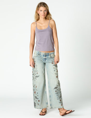 BLUE PRINT DENIM TROUSERS
