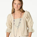 LINEN LACE CAPPUCCINO SHIRT