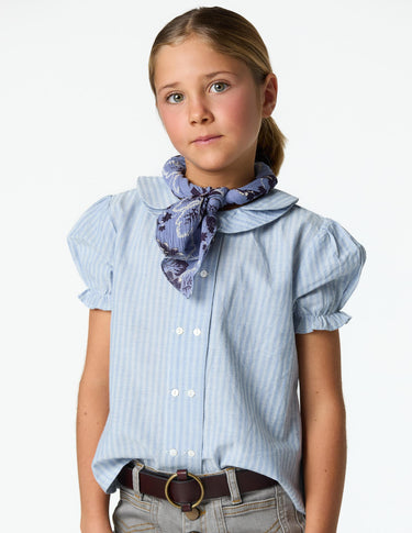 DOUBLE COLLAR SHIRT BLUE STRIPE