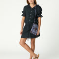 RUFFLED ANTHRACITE DRESS