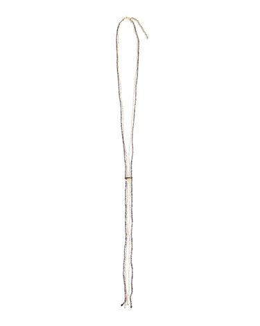 COLLAR BEADS PLATEADO MARRÓN