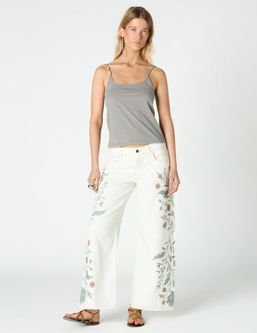 WHITE PRINT DENIM PANT