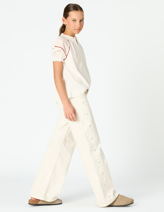WHITE DENIM SIDE STARS JEANS