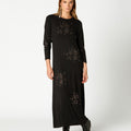 VESTIDO FLOR STRASS BLACK