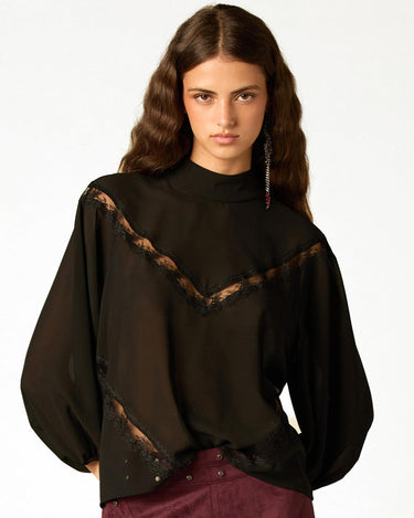 BLACK LACE SHIRT