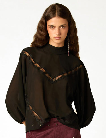 BLACK LACE SHIRT