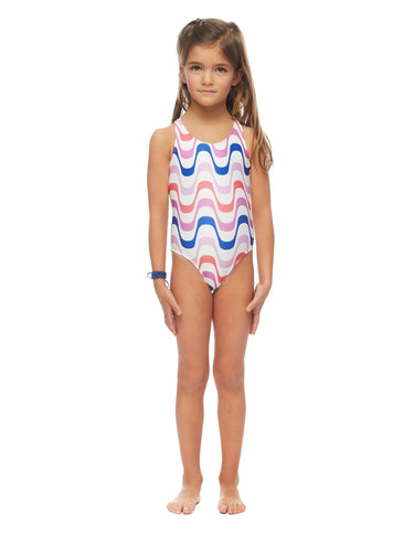 Traje baño ondas fresa