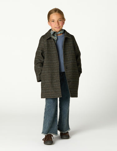 ABRIGO CUELLO PICO CUADRO GREY
