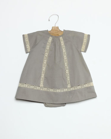 Lace Strap Dress Grey