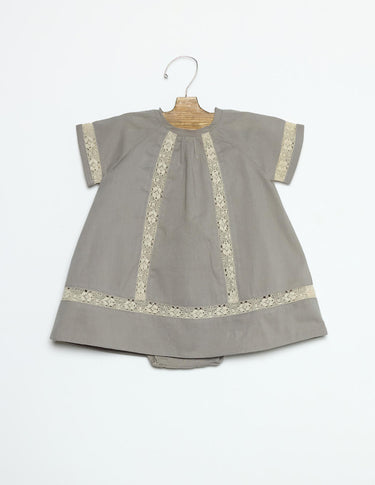 Lace Strap Dress Grey