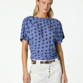 TOP PRINT BUTI BLUE