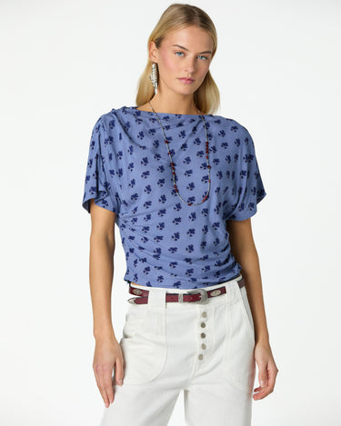 TOP PRINT BUTI BLUE