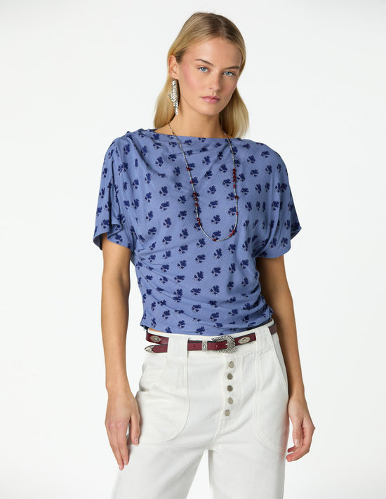 TOP PRINT BUTI BLUE