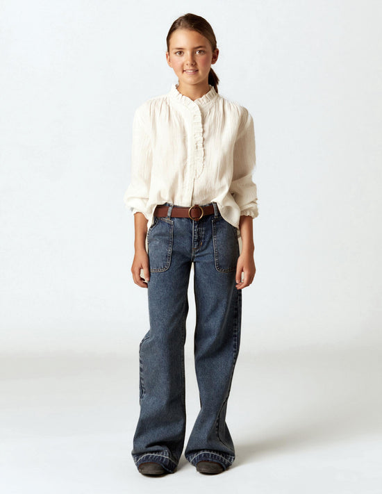 WIDE LEG DENIM PANTS