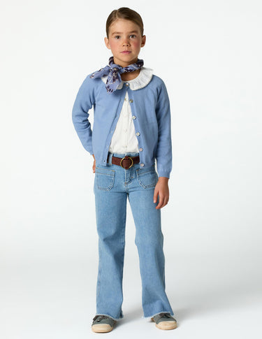 BLUE DENIM POCKET TROUSERS