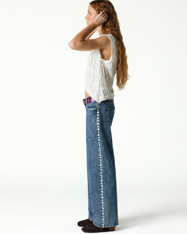 DENIM BLUE MOTHER-OF-PEARL BUTTONS