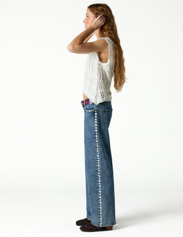 DENIM BLUE MOTHER-OF-PEARL BUTTONS