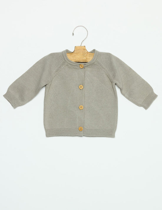 BABY JACKET BUTTONS IRON GREY