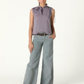 EMBROIDERED "nn" PEBBLE TROUSERS