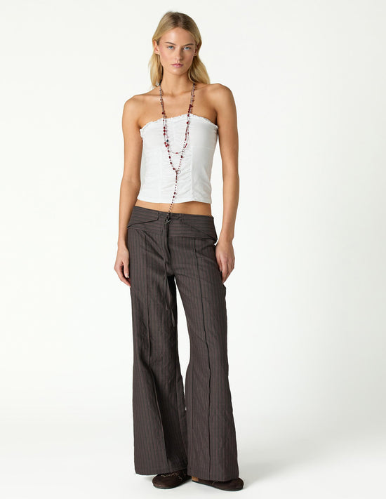 PANTALON CINTURILLA MARRON CORDON