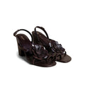 BROWN FLORAL HEEL SANDAL