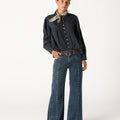 PANTALÓN DENIM DESFLECADO DARK BLUE