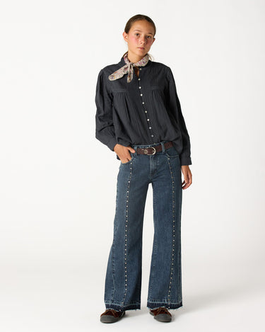 PANTALÓN DENIM DESFLECADO DARK BLUE