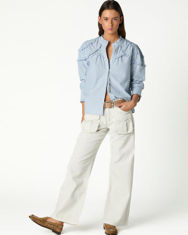 BEIGE CARGO POCKET TROUSERS