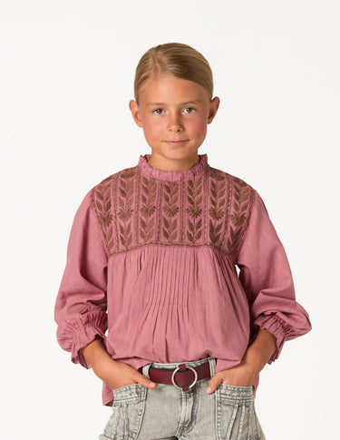 EMBROIDERED BLUSH SHIRT