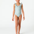 SWIMSUIT WITH TOILE POND RUFFLE