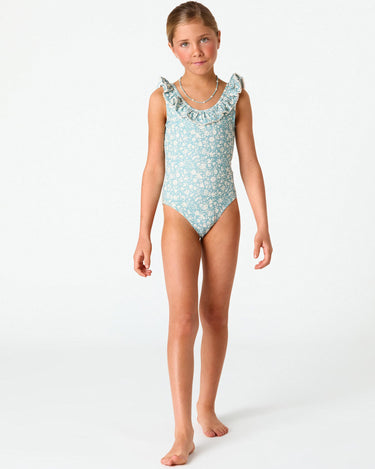 SWIMSUIT WITH TOILE POND RUFFLE