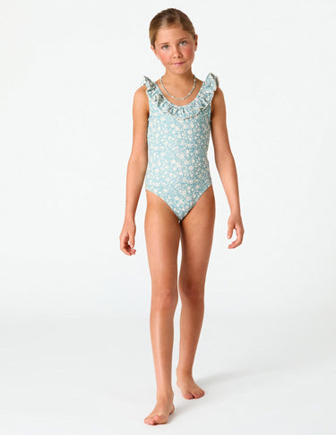SWIMSUIT WITH TOILE POND RUFFLE