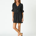 ANTHRACITE RUFFLE DRESS